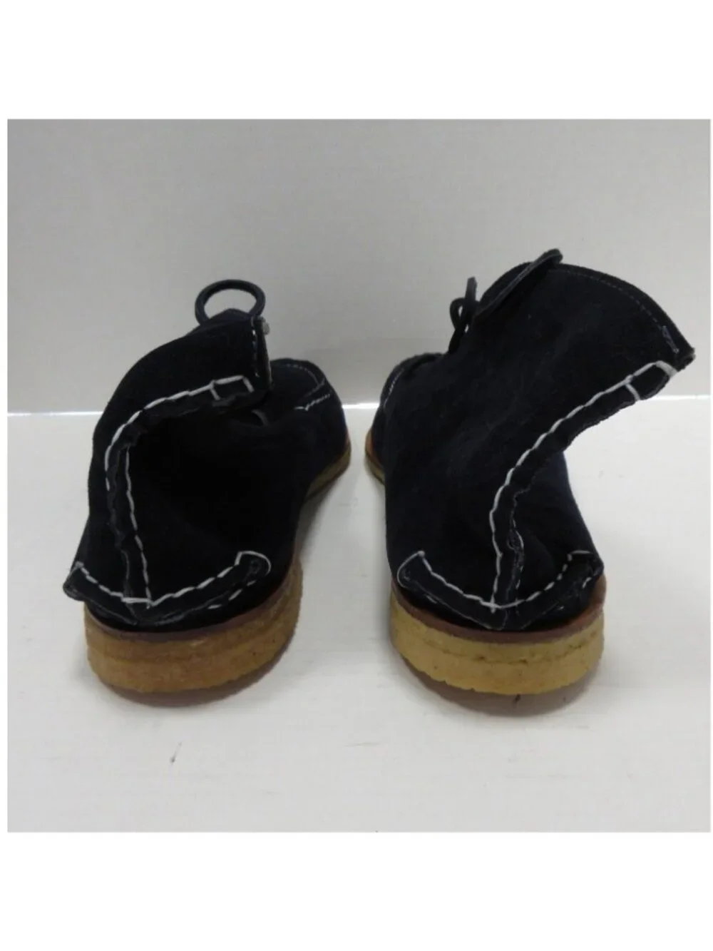 Quoddy Boots 11 D Navy Wabanaki Suede Handbuilt Leather Crepe Sole NEW
